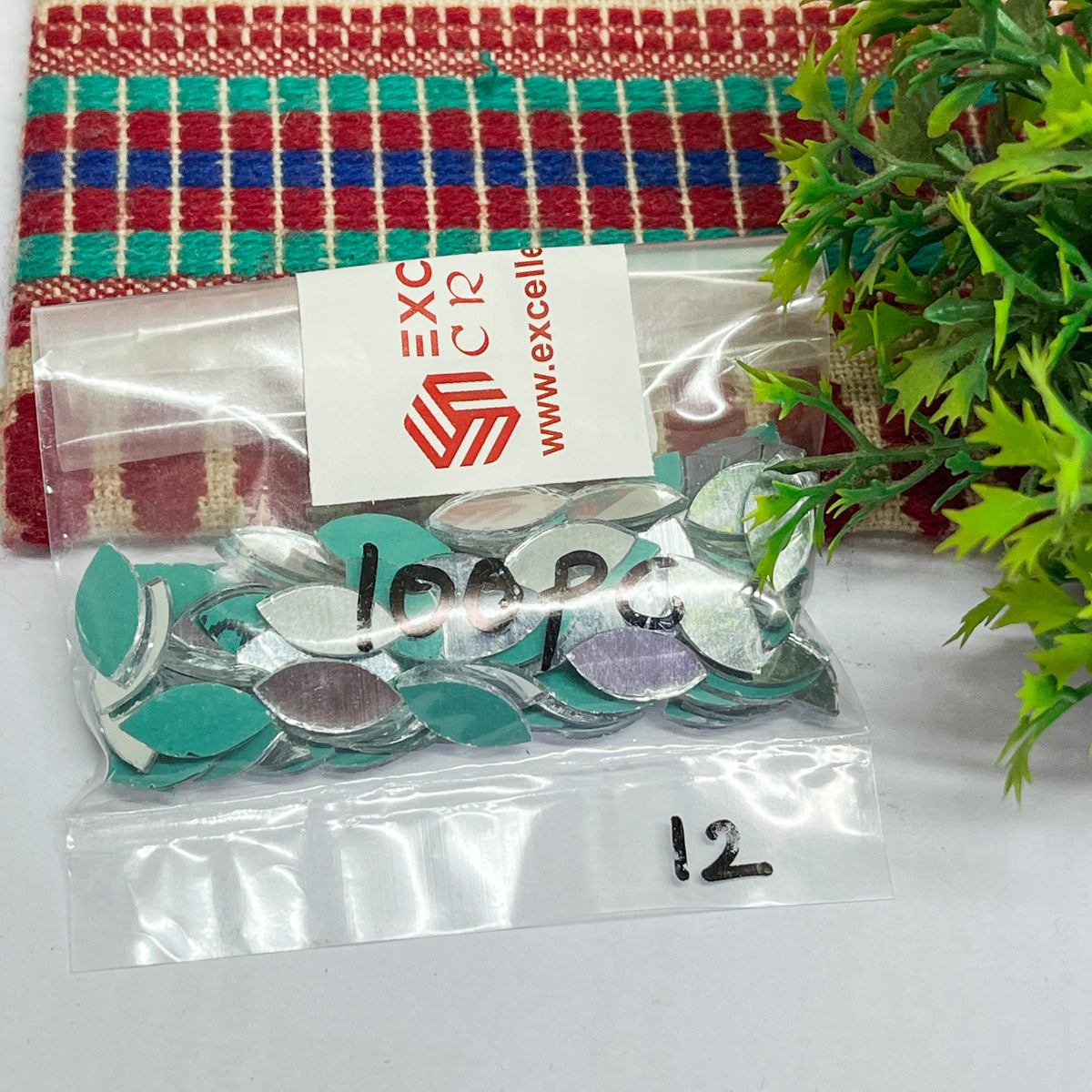 7x14mm Eye Shape Glass Mirrors-100Pc