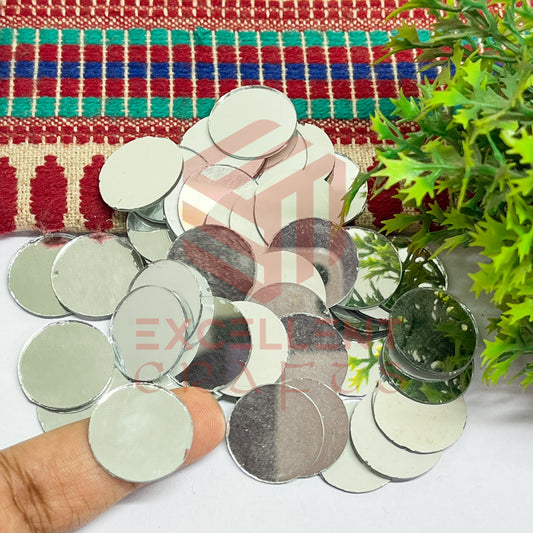 20x20mm Round Shape Glass Mirrors-50Pc