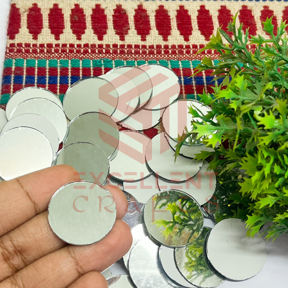 25x25mm Round Shape Glass Mirrors-50Pc