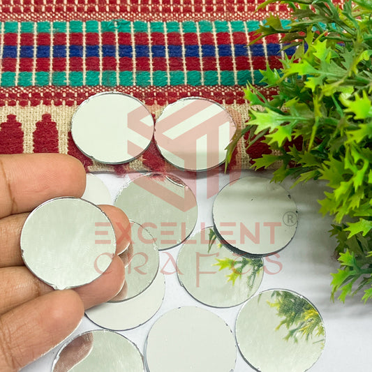 25x25mm Round Shape Glass Mirrors-50Pc