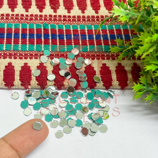 3x3mm Round Shape Glass Mirrors-100Pc