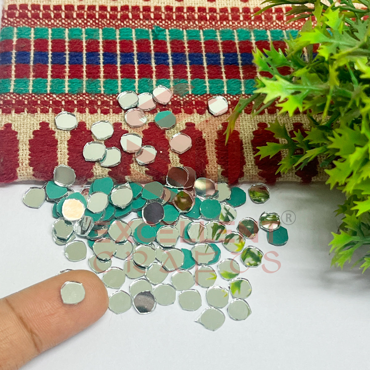5x5mm Round Shape Glass Mirrors-100Pc