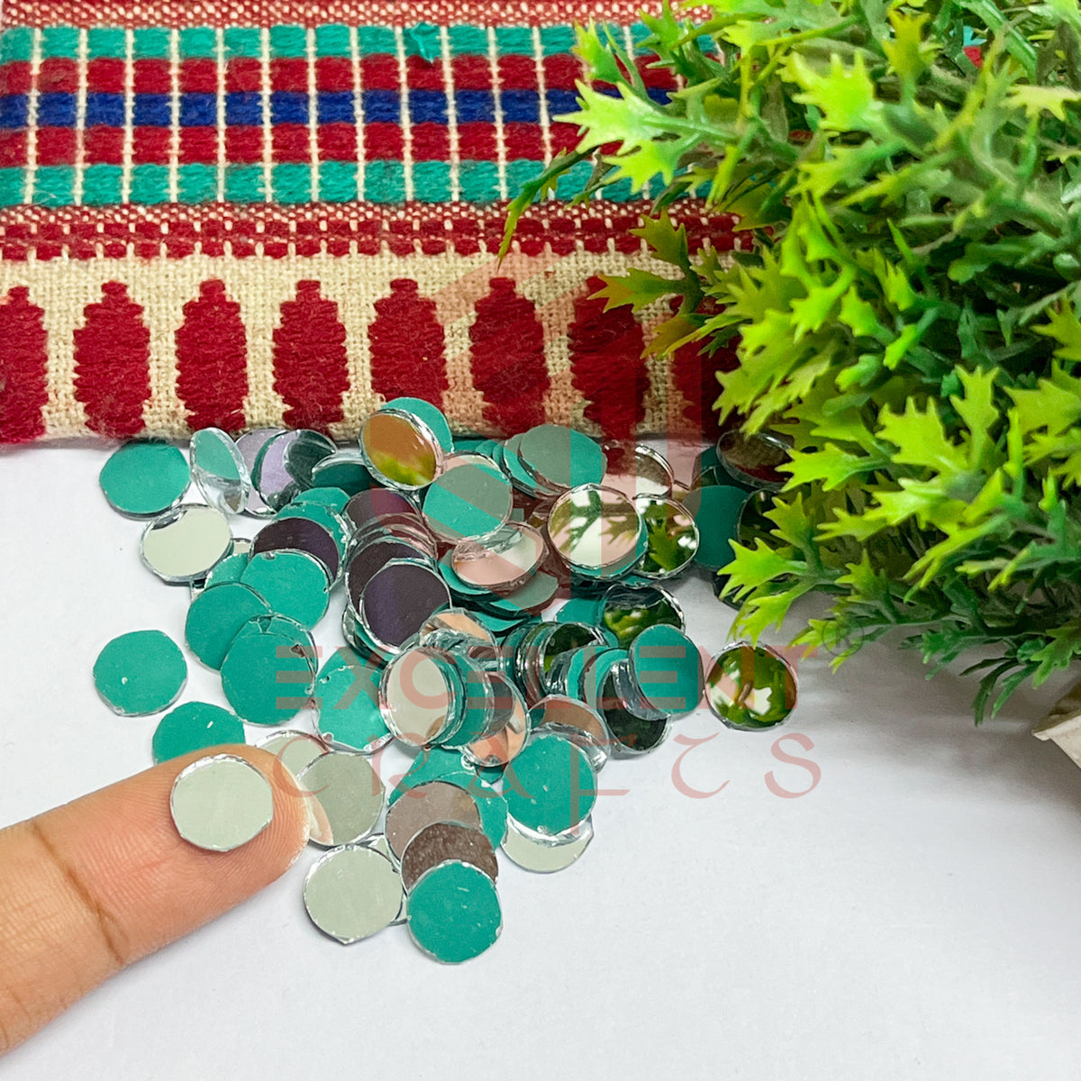 7x7mm Round Shape Glass Mirrors-100Pc