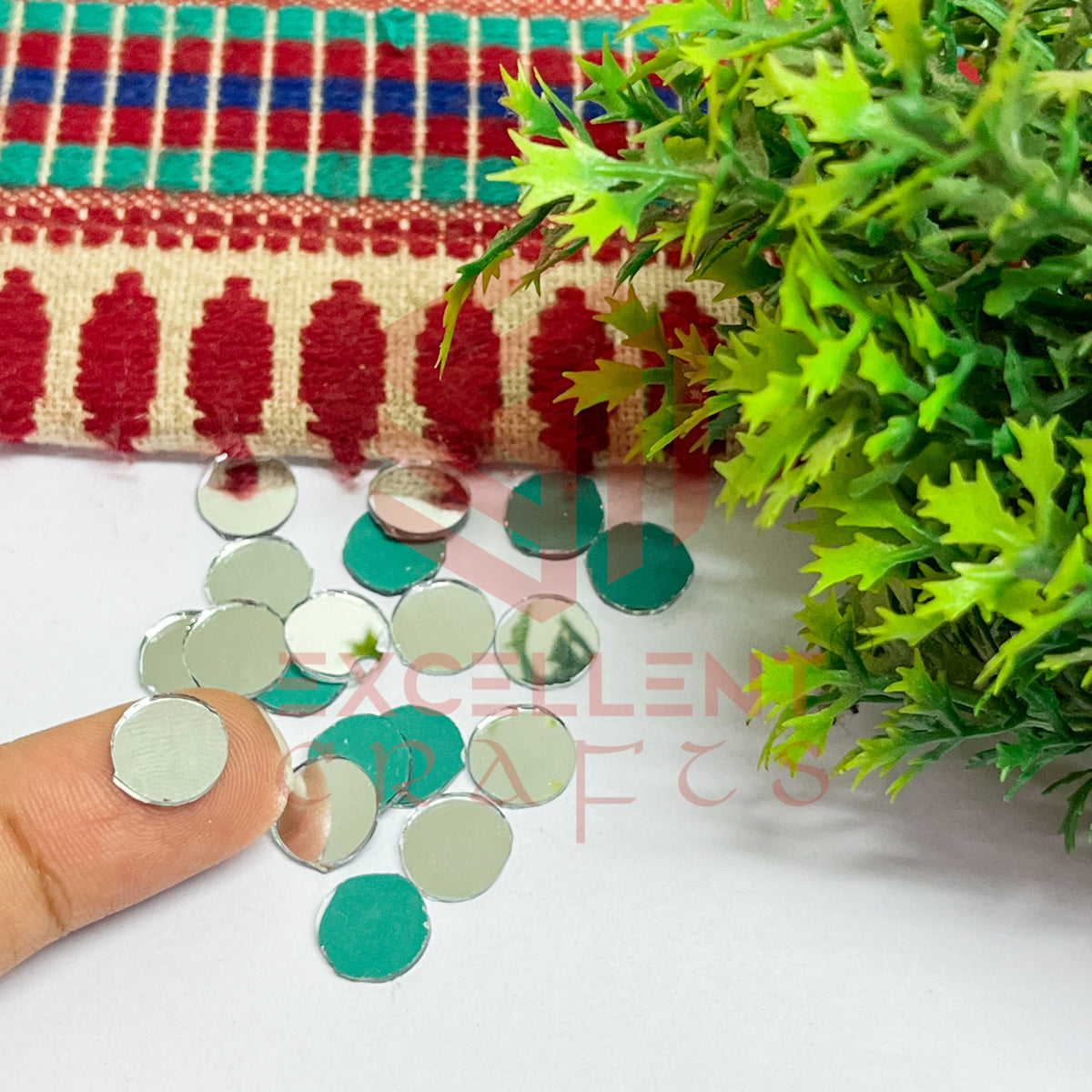 7x7mm Round Shape Glass Mirrors-100Pc