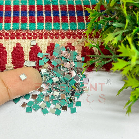 4x4mm Square Shape Glass Mirrors-100Pc