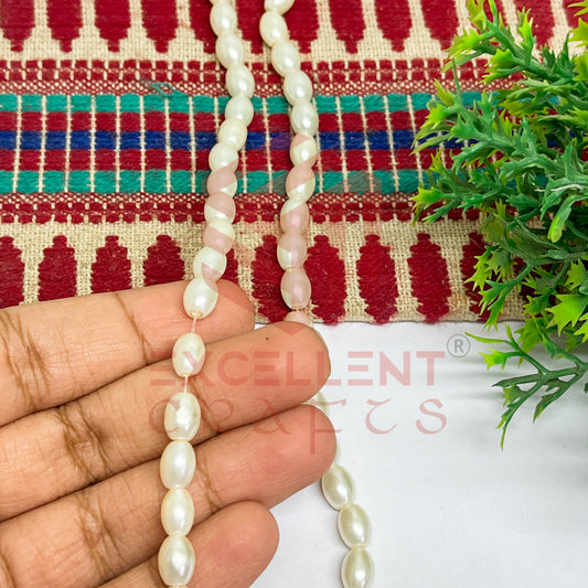 6x8mm Oval Glass Pearl Bead-1 Line