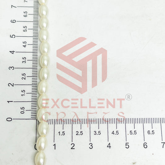 6x8mm Oval Glass Pearl Bead-1 Line