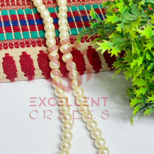6mm Round Glass Pearl Bead-1 Line