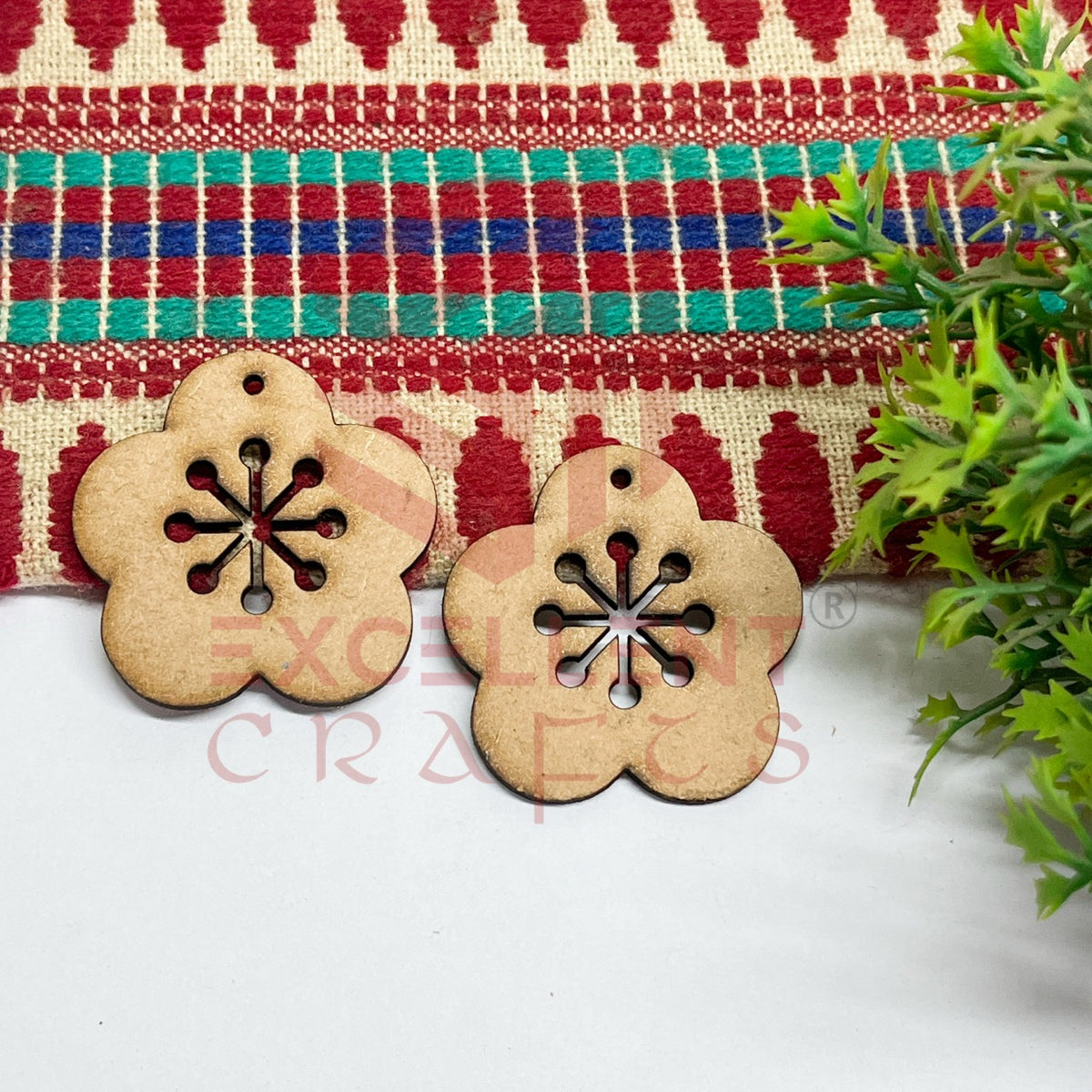 MDF Cutout for Earrings - Design 3- 1 Pair