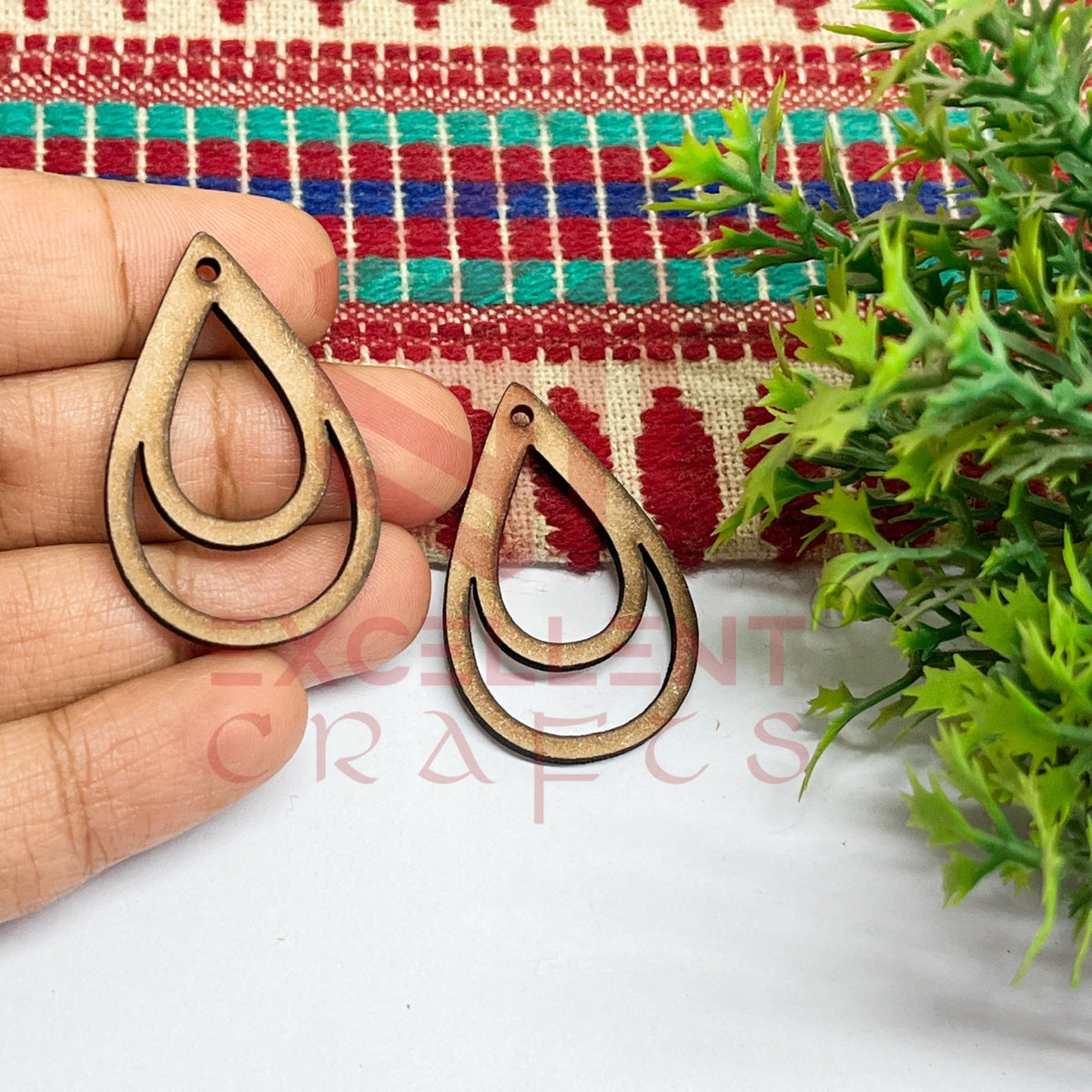 MDF Cutout for Earrings - Design 5- 1 Pair