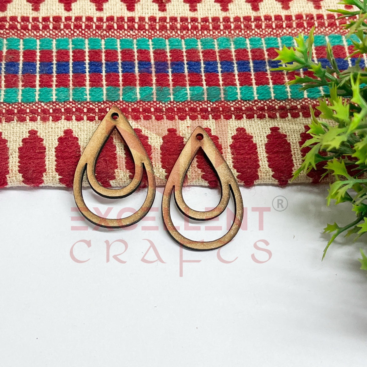 MDF Cutout for Earrings - Design 5- 1 Pair