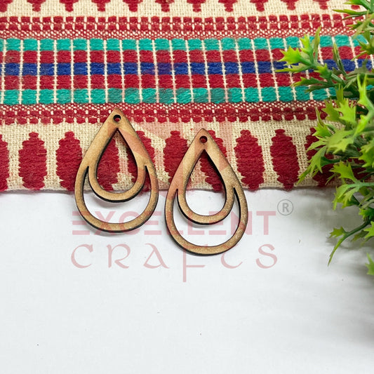 MDF Cutout for Earrings - Design 5- 1 Pair