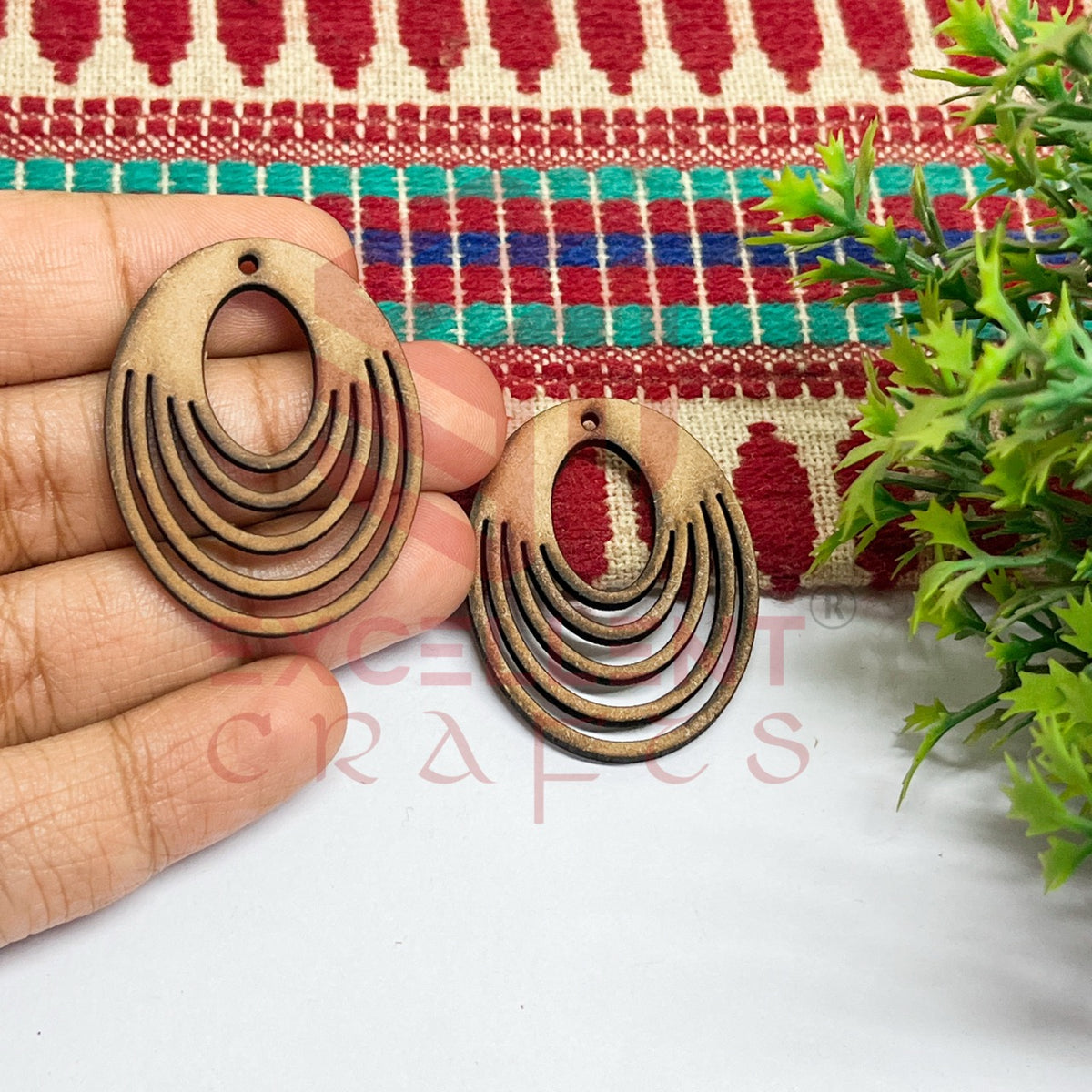 MDF Cutout for Earrings - Design 6- 1 Pair