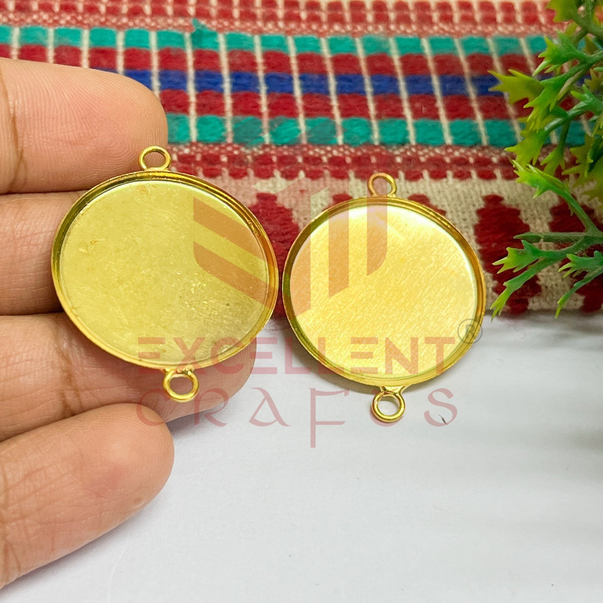 25mm Round Cabochon Tray Blank Connector