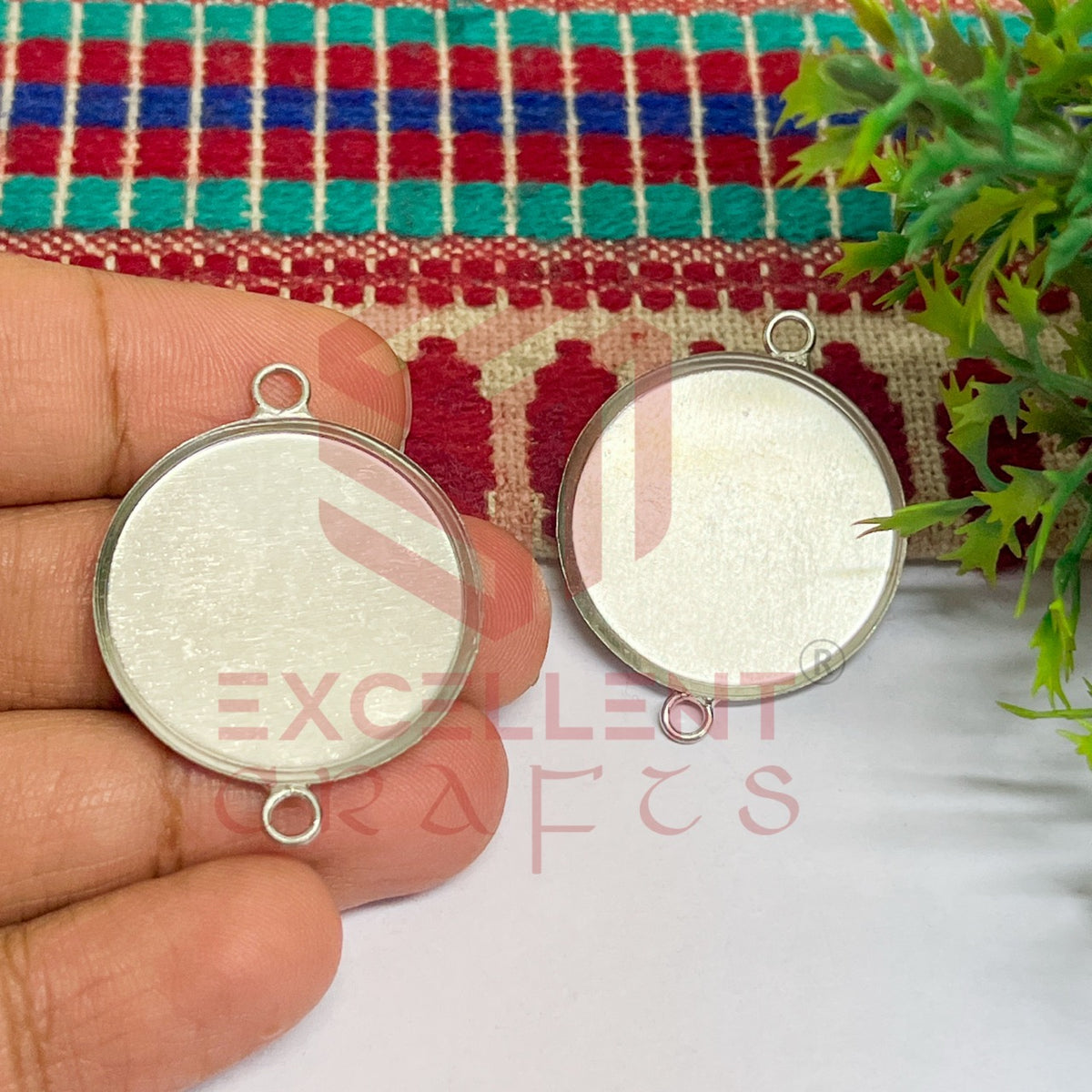 25mm Round Cabochon Tray Blank Connector