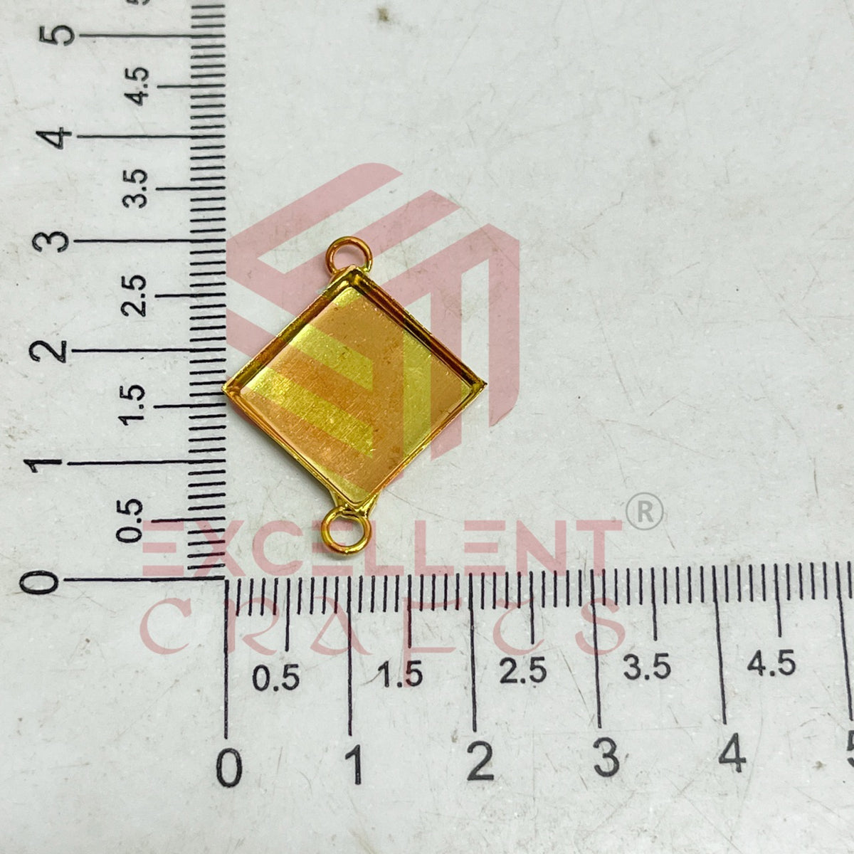 Rhombus Shape Cabochon Tray Blank Connector