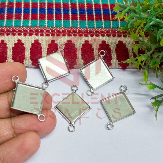 Rhombus Shape Cabochon Tray Blank Connector