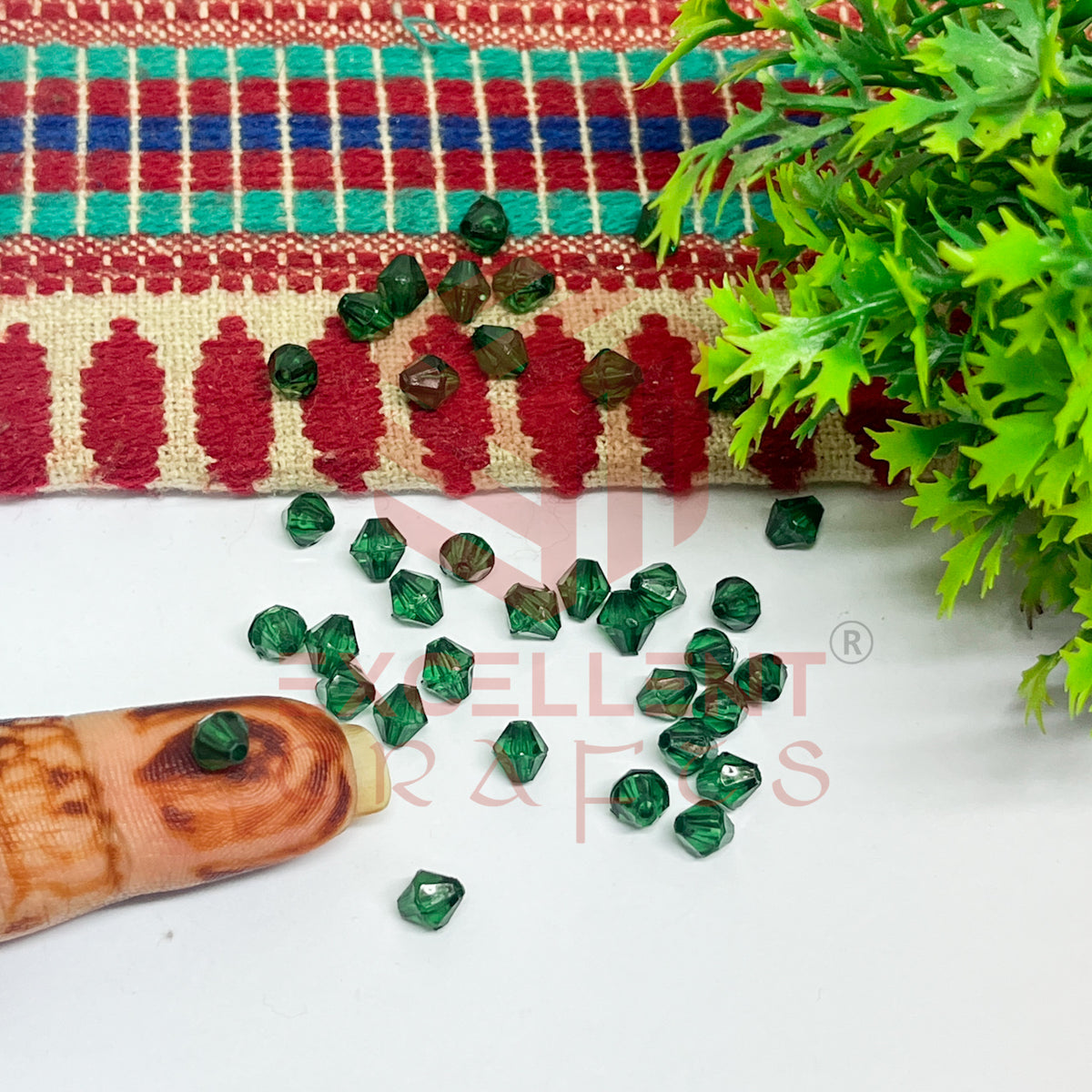 Plastic Beads Bicone-(100pcs Pack)-6mm