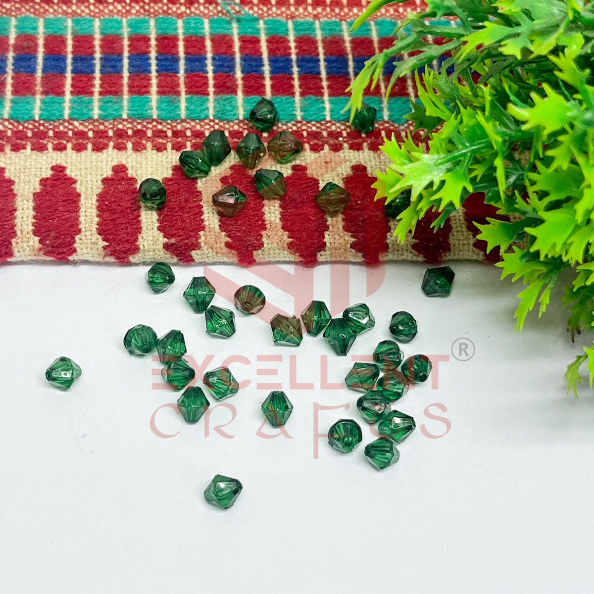 Plastic Beads Bicone-(100pcs Pack)-6mm