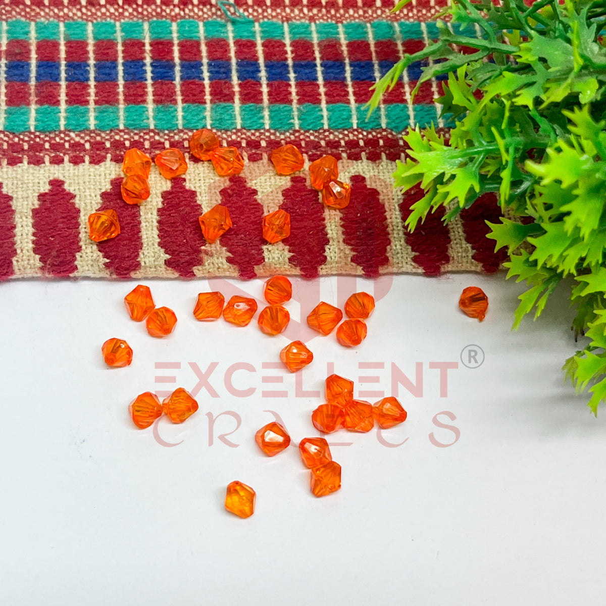 Plastic Beads Bicone-(100pcs Pack)-6mm