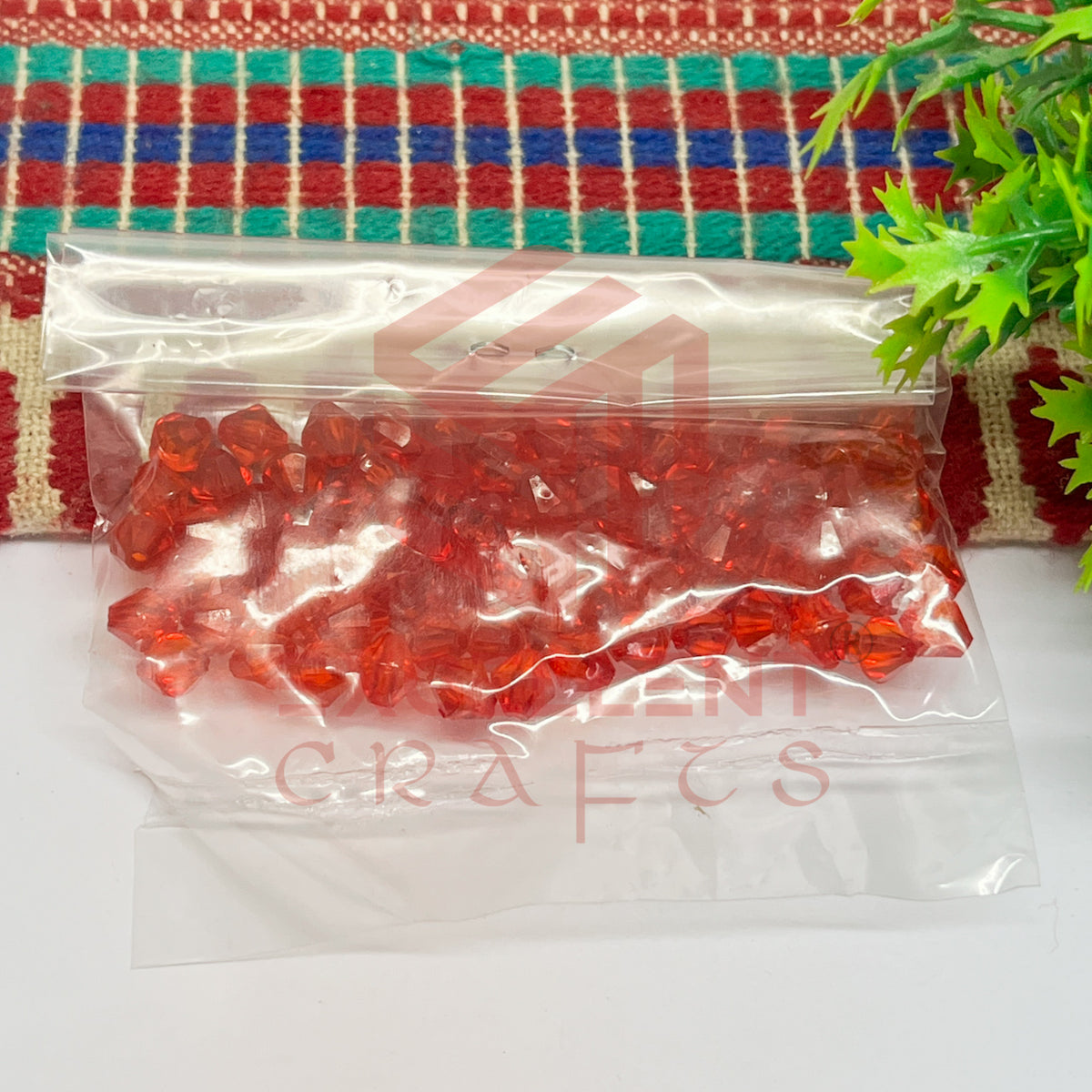 Plastic Beads Bicone-(100pcs Pack)-6mm