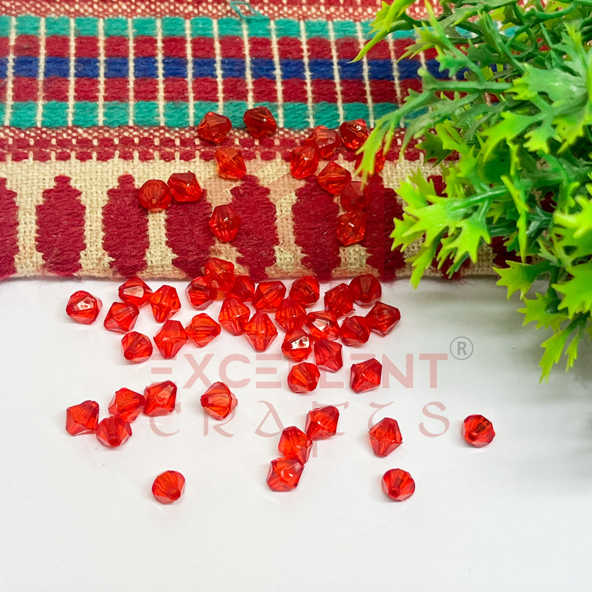 Plastic Beads Bicone-(100pcs Pack)-6mm