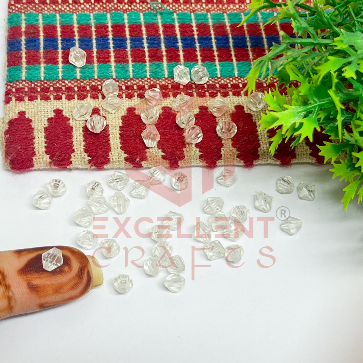 Plastic Beads Bicone-(100pcs Pack)-6mm
