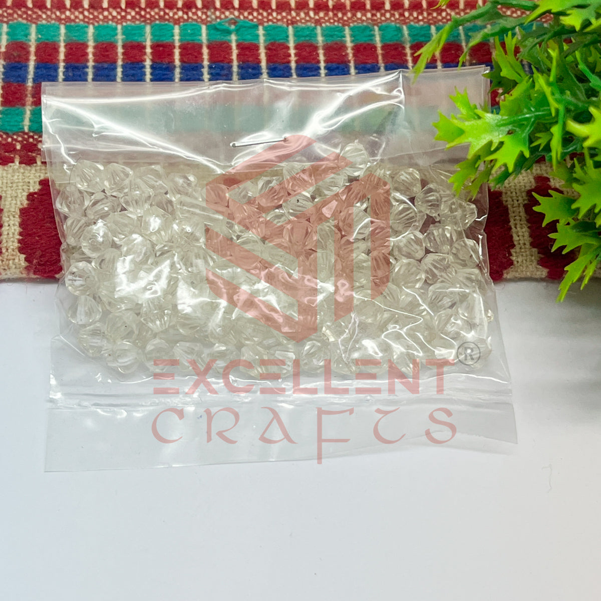 Plastic Beads Bicone-(100pcs Pack)-6mm