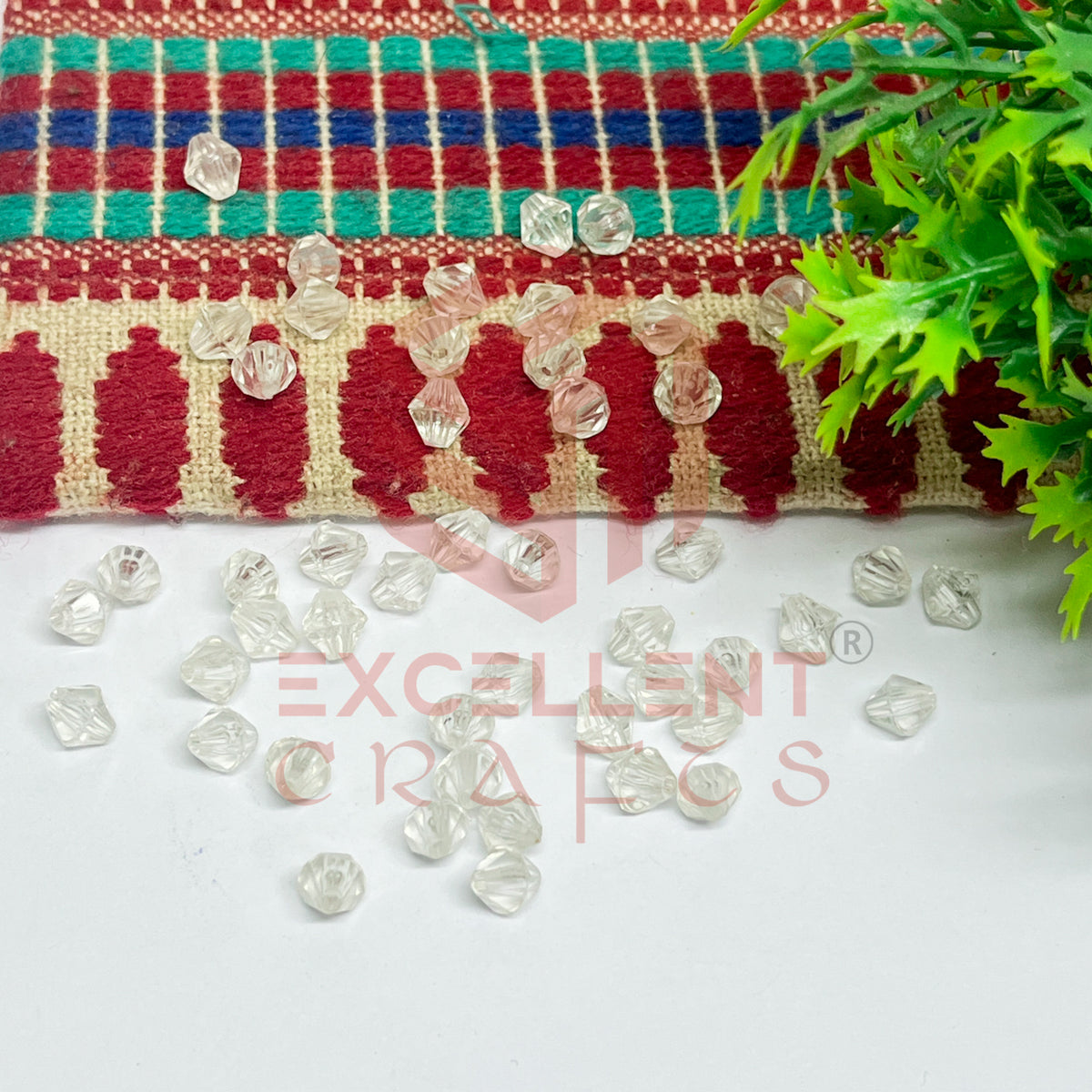 Plastic Beads Bicone-(100pcs Pack)-6mm
