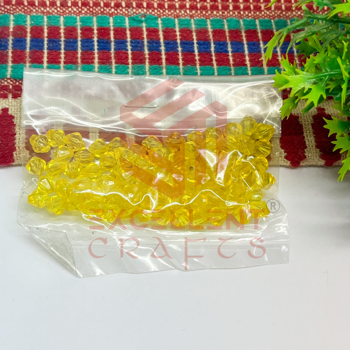 Plastic Beads Bicone-(100pcs Pack)-6mm