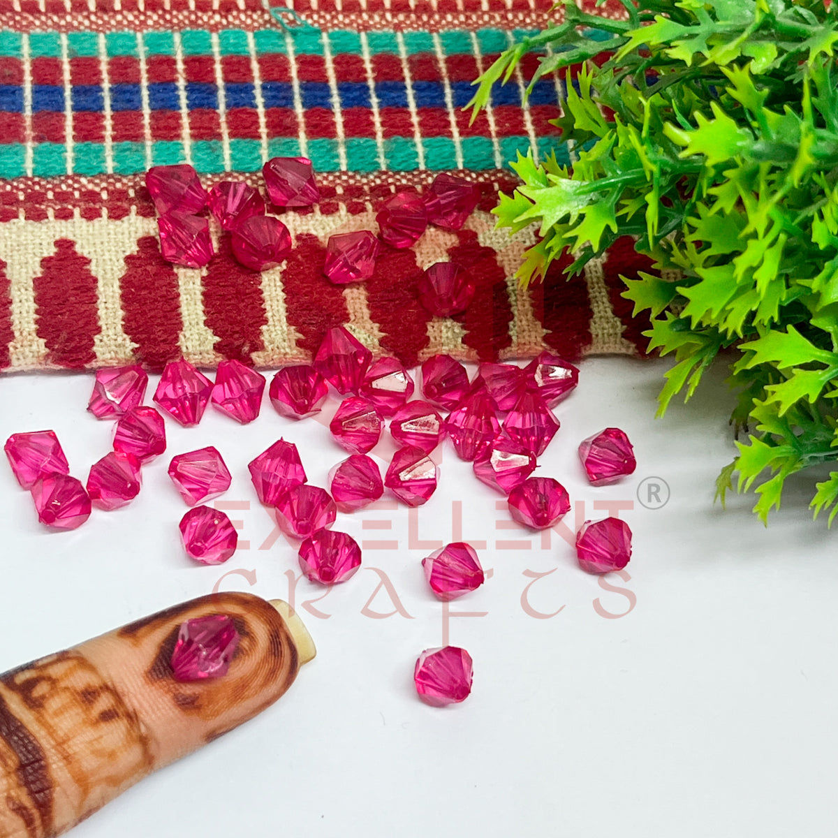 Plastic Beads Bicone-(100pcs Pack)-8mm