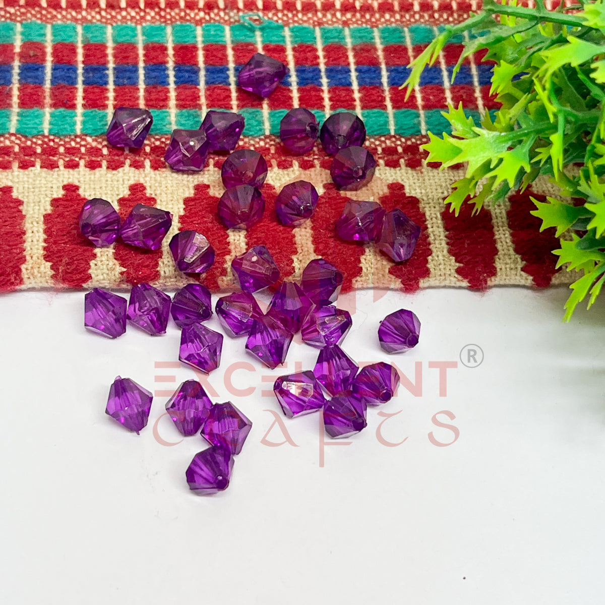 Plastic Beads Bicone-(100pcs Pack)-8mm