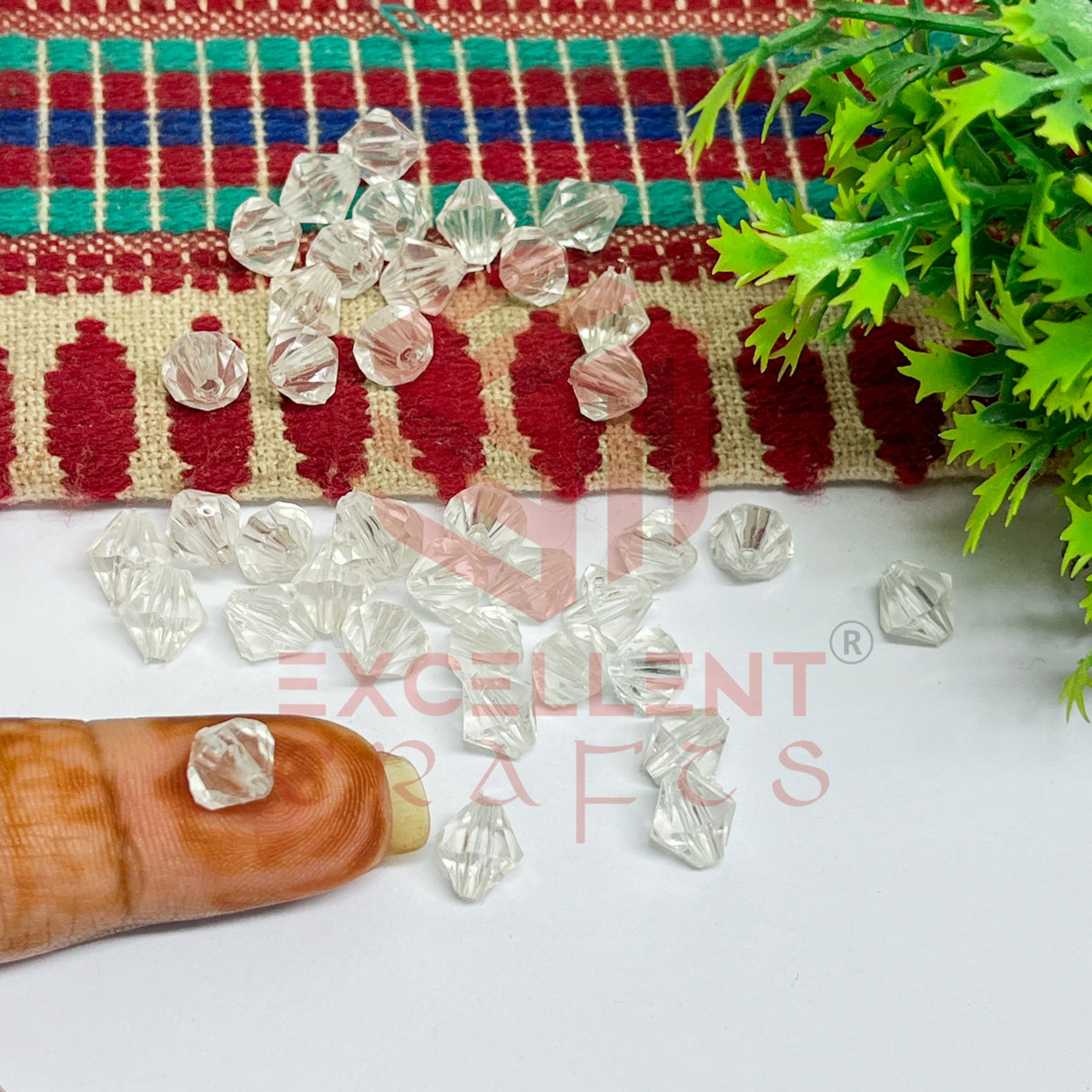 Plastic Beads Bicone-(100pcs Pack)-8mm