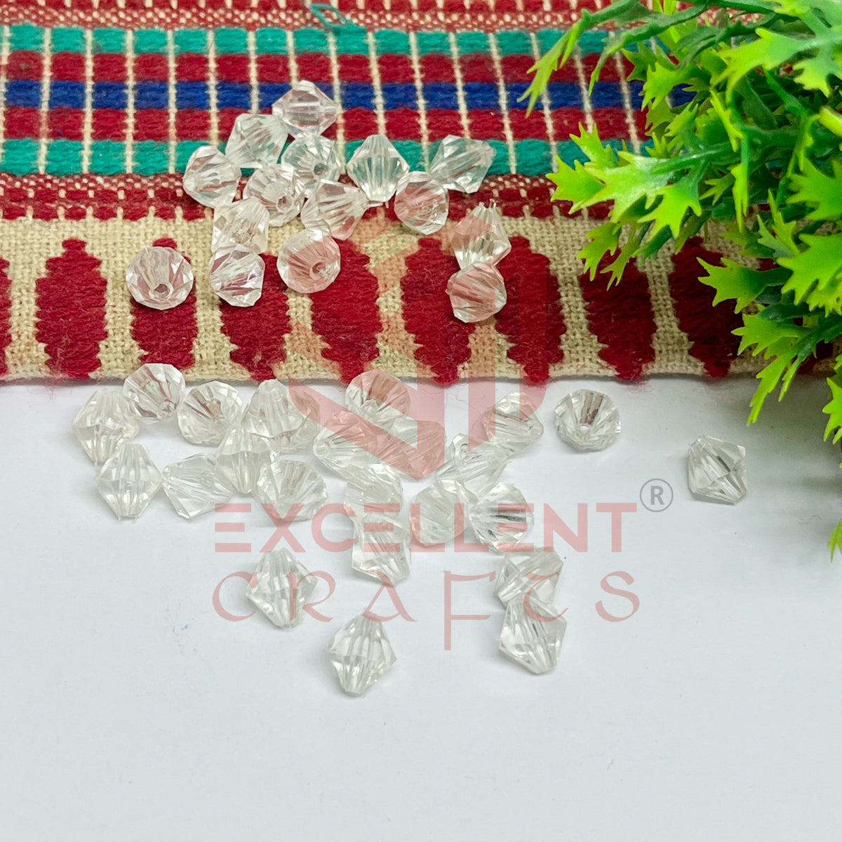 Plastic Beads Bicone-(100pcs Pack)-8mm