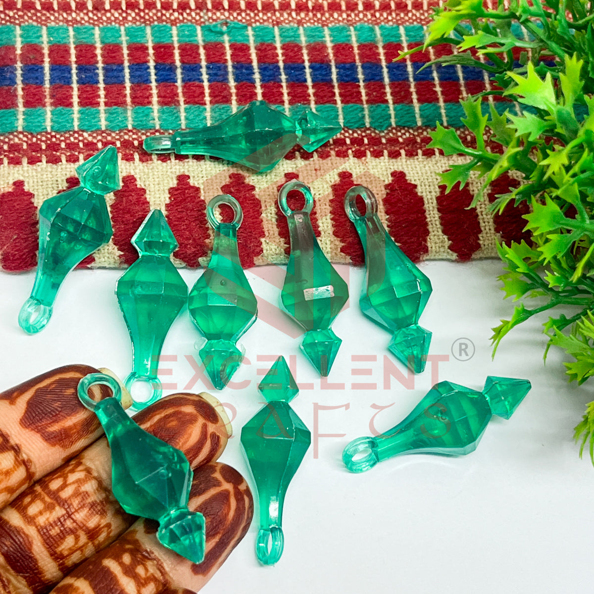 Plastic Beads Gada Design Big-(50pcs Pack)