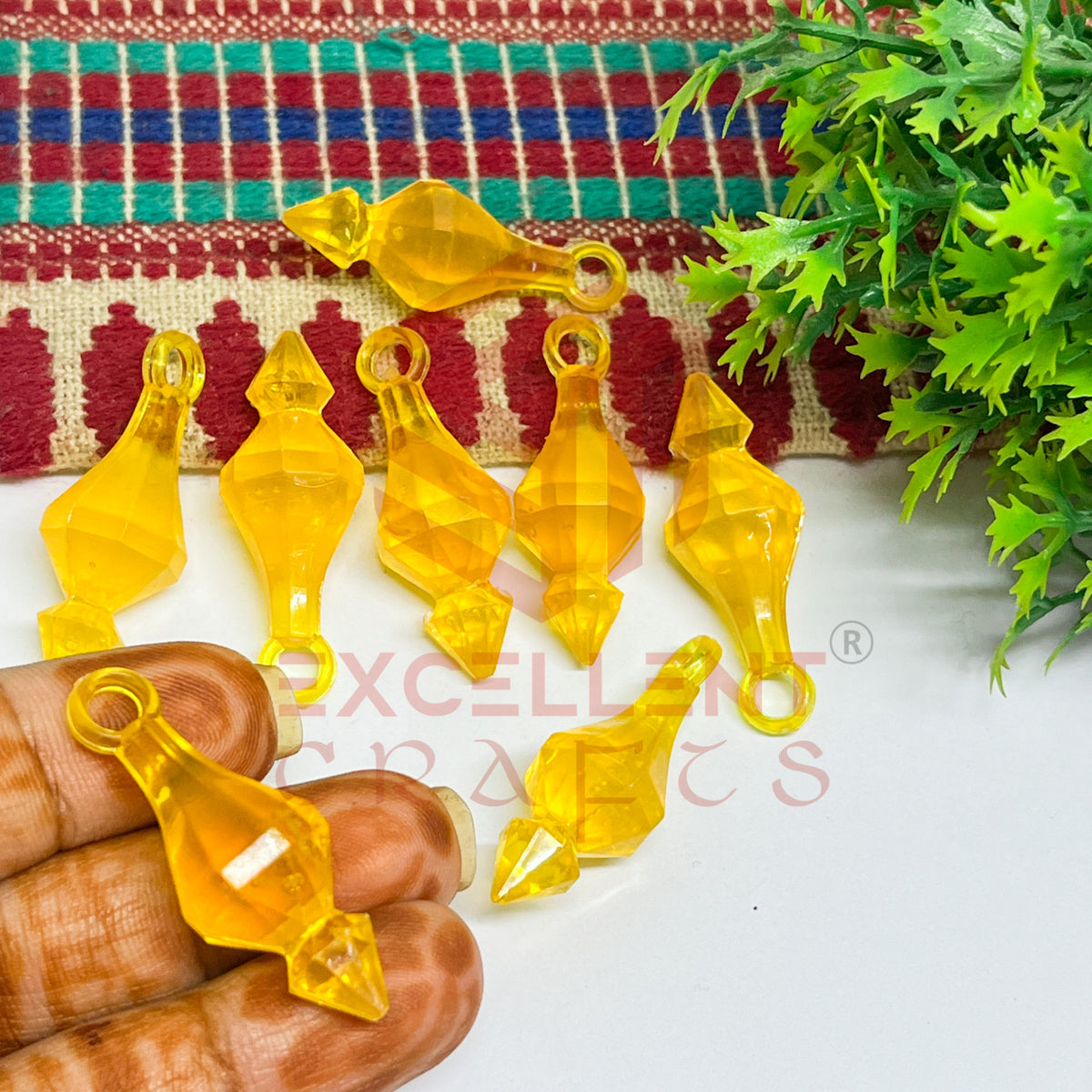 Plastic Beads Gada Design Big-(50pcs Pack)