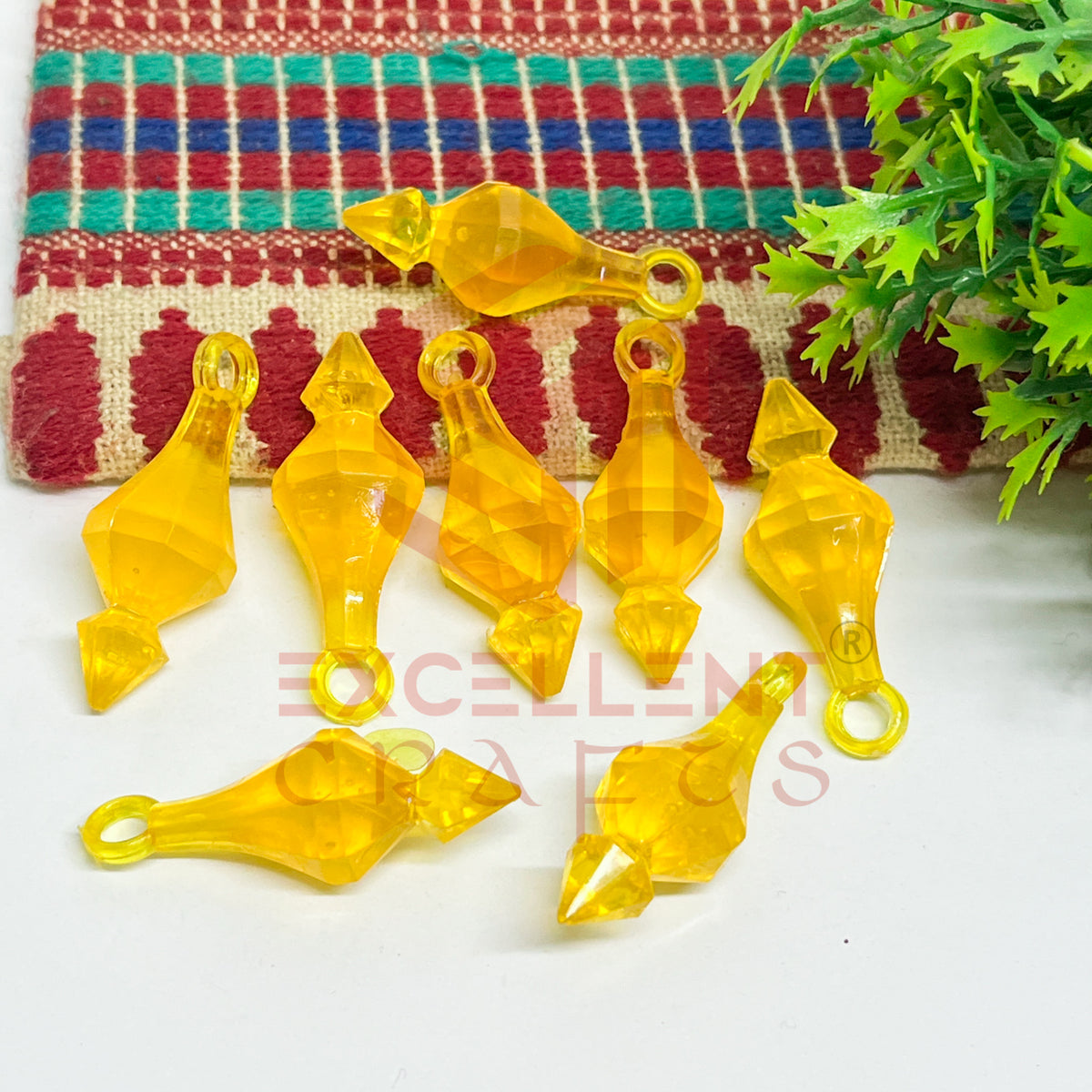Plastic Beads Gada Design Big-(50pcs Pack)