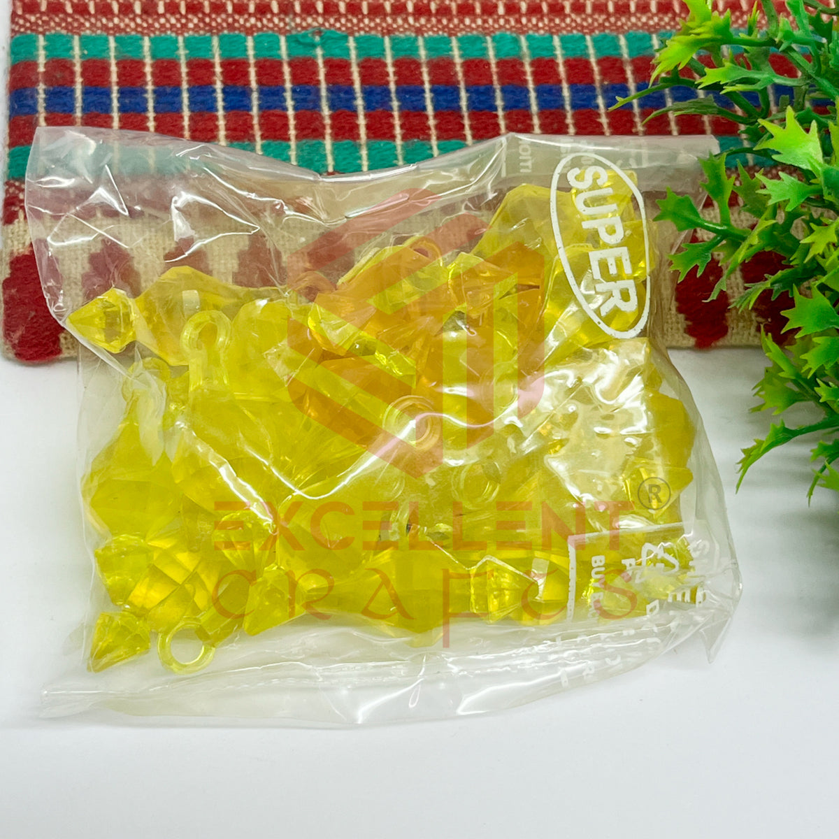 Plastic Beads Gada Design Big-(50pcs Pack)
