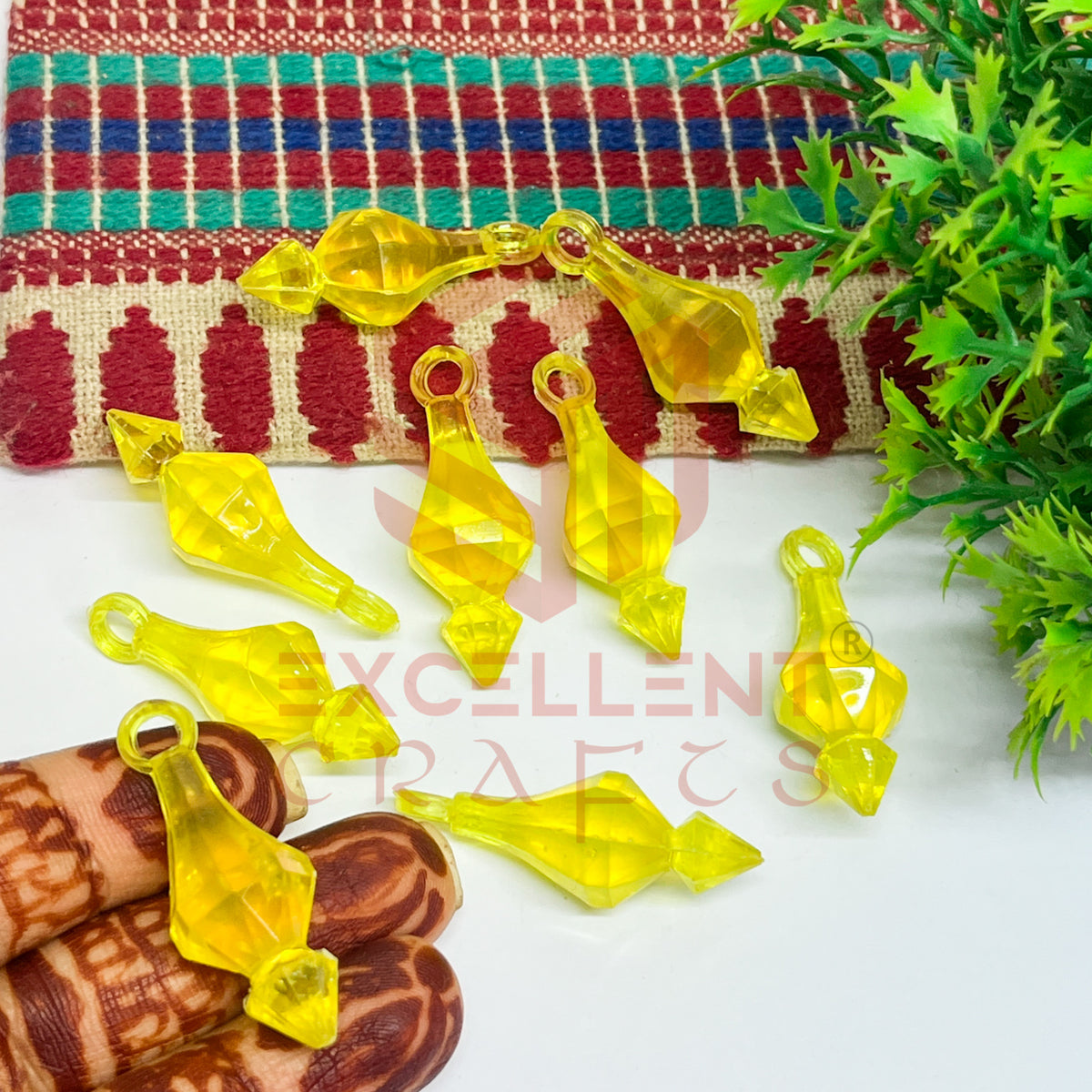 Plastic Beads Gada Design Big-(50pcs Pack)