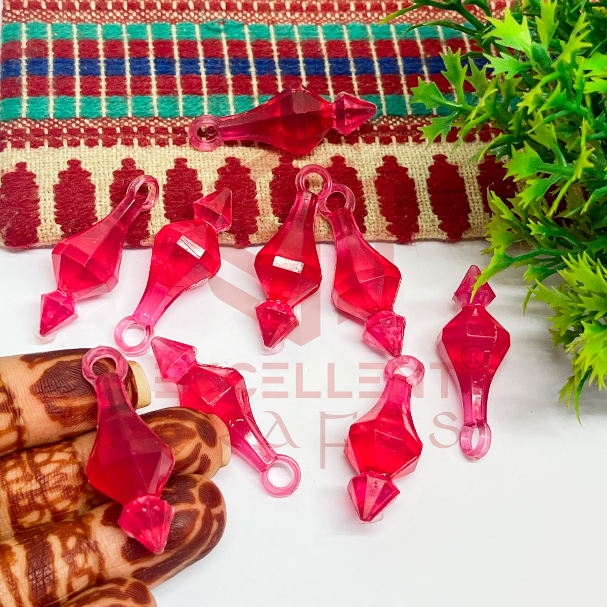 Plastic Beads Gada Design Big-(50pcs Pack)