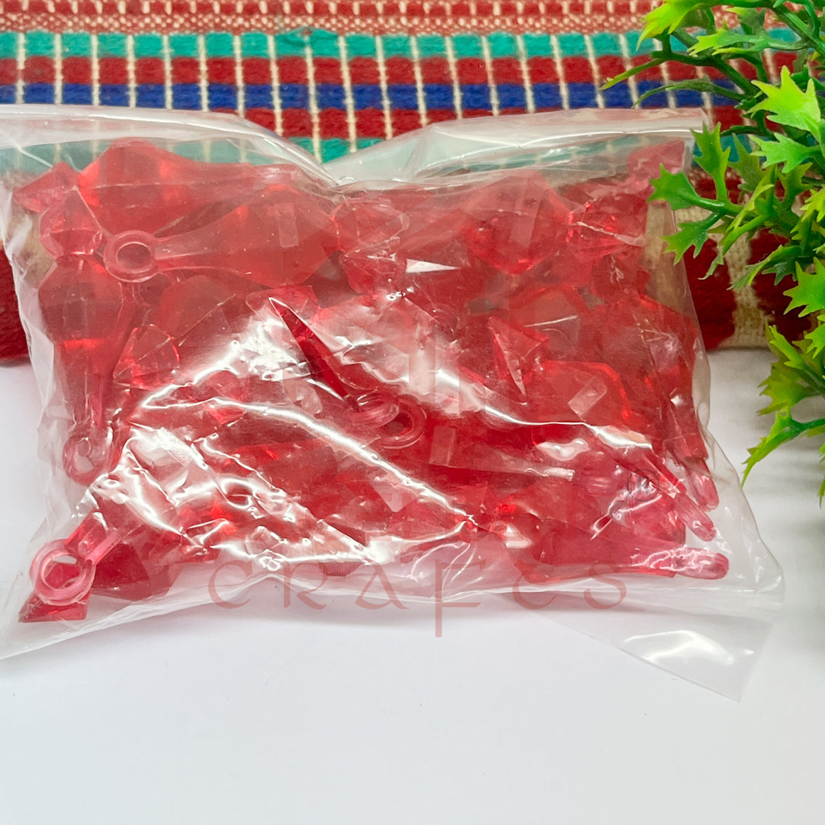 Plastic Beads Gada Design Big-(50pcs Pack)