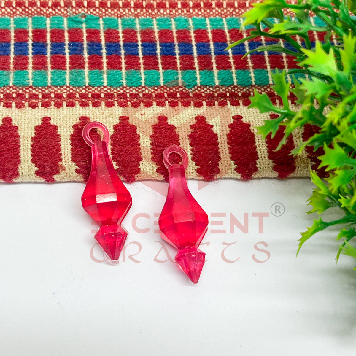 Plastic Beads Gada Design Big-(50pcs Pack)