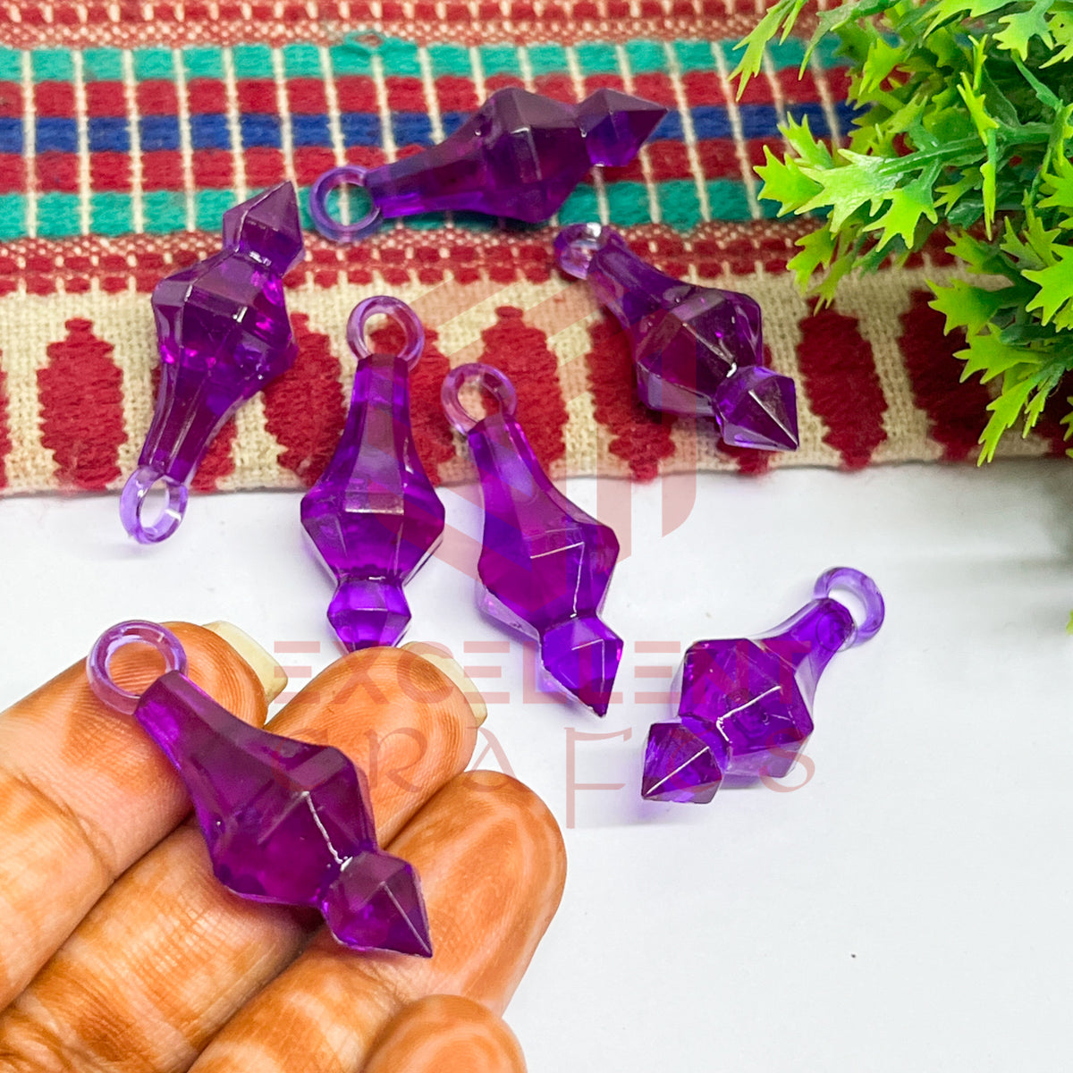 Plastic Beads Gada Design Big-(50pcs Pack)