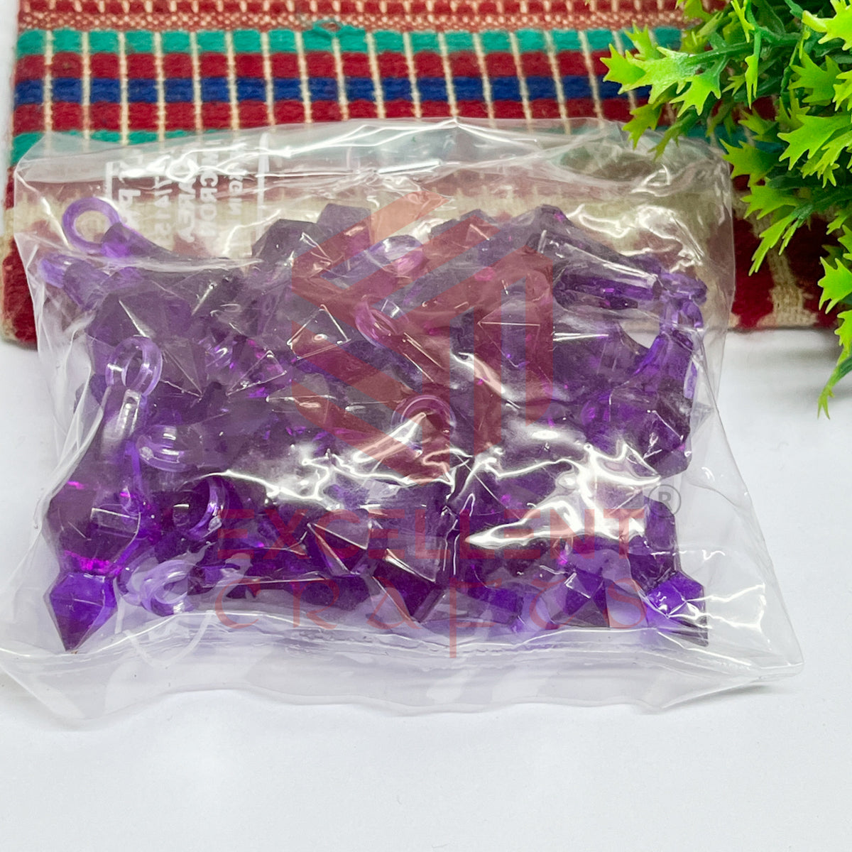 Plastic Beads Gada Design Big-(50pcs Pack)