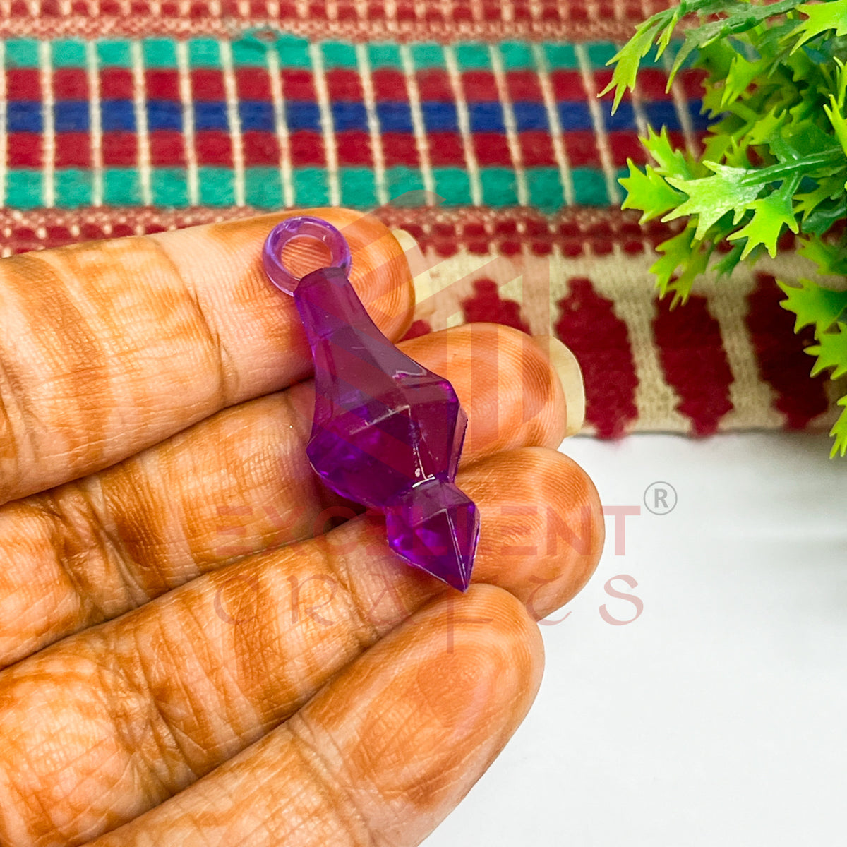 Plastic Beads Gada Design Big-(50pcs Pack)