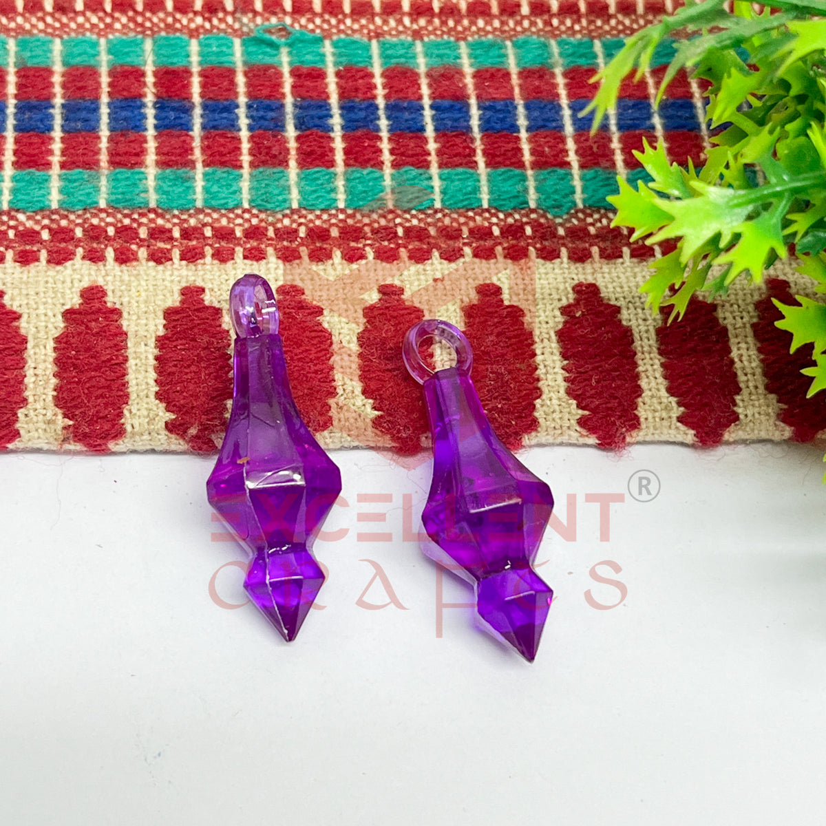 Plastic Beads Gada Design Big-(50pcs Pack)