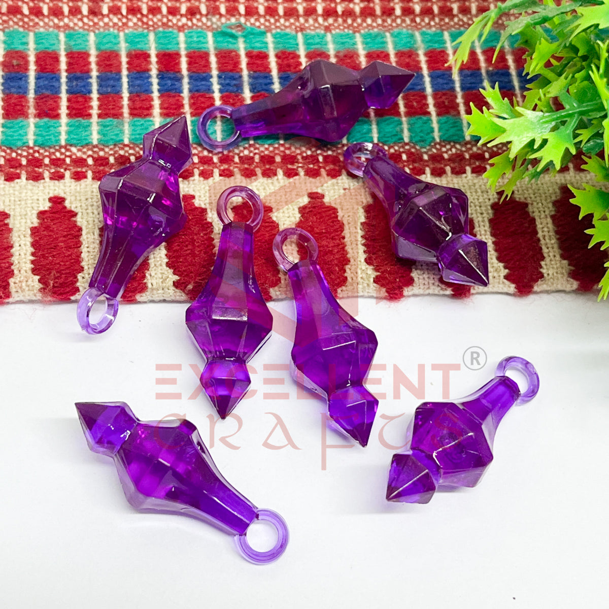 Plastic Beads Gada Design Big-(50pcs Pack)