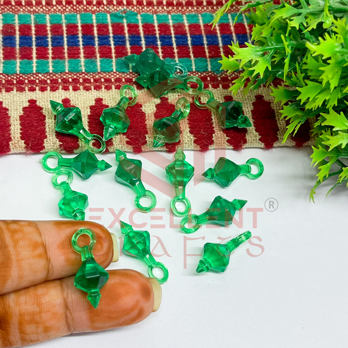 Plastic Beads Gada Design Small-(50pcs Pack)