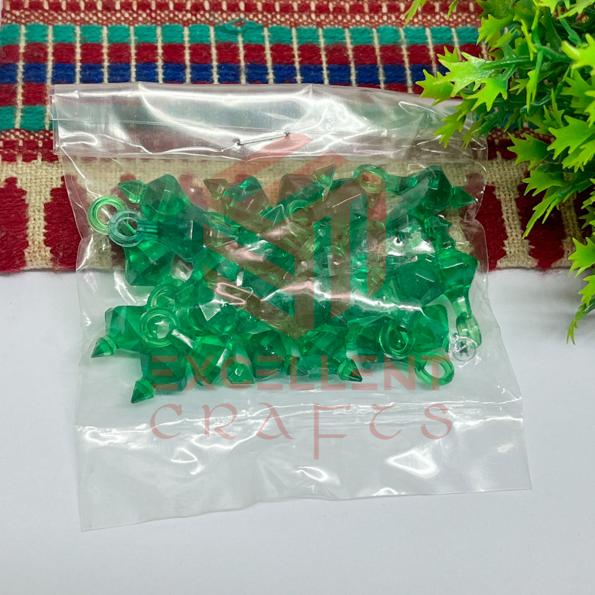 Plastic Beads Gada Design Small-(50pcs Pack)