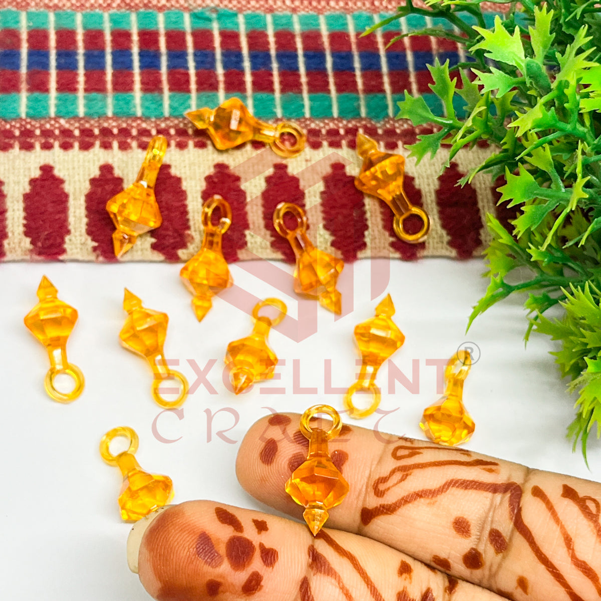 Plastic Beads Gada Design Small-(50pcs Pack)